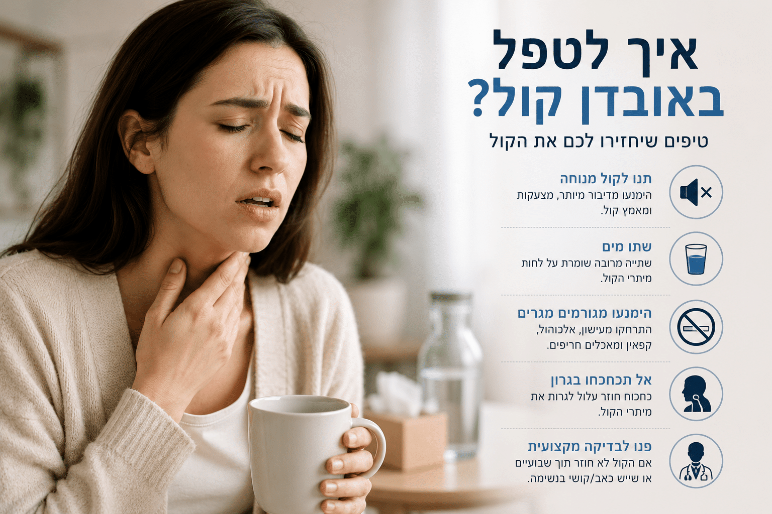 איך לטפל באובדן קול?